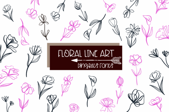 Floral Line Art Font
