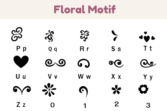 Floral Motif Font preview 3