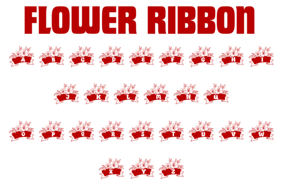 Flower Ribbon Font preview 2
