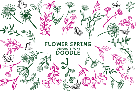 Flower Spring Doodle Font