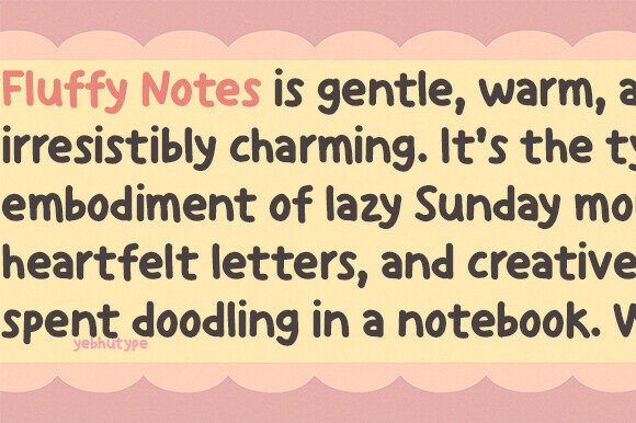 Fluffy Notes Font preview 2