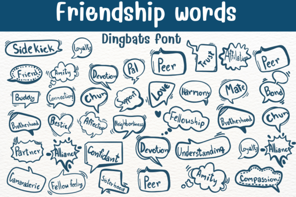 Friendship Words Font