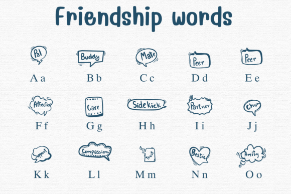 Friendship Words Font preview 2