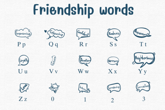 Friendship Words Font preview 3