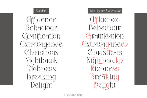 Akogare Font preview 2