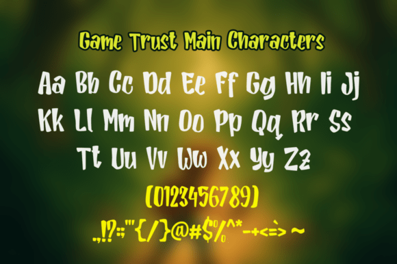 Game Trust Font preview 2