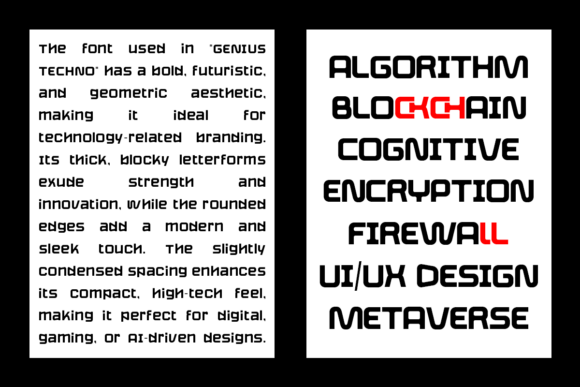 Genius Techno Font preview 4