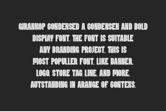 Girankop Condensed Font preview 2
