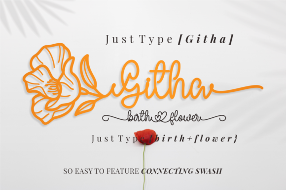 Githa Birth Flower Font preview 4