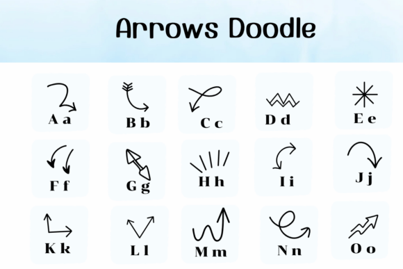 Arrows Doodle Font preview 2