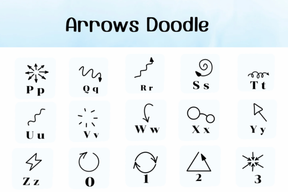 Arrows Doodle Font preview 3