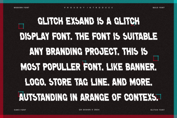 Glitch Exsand Font preview 4