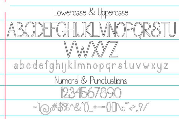 Gloria Monoline Outline Font preview 4