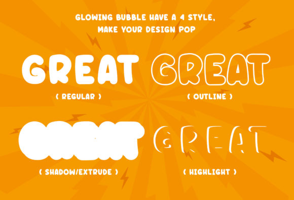 Glowing Bubble Font preview 3