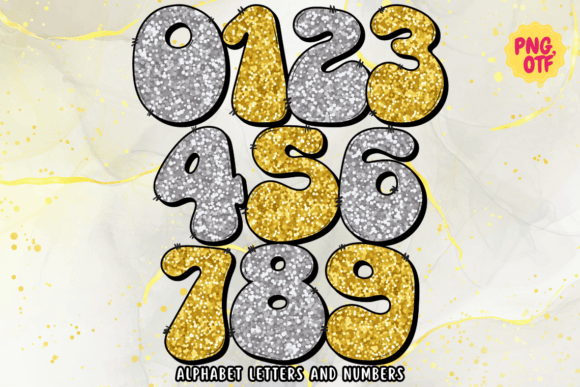 Gold and Silver Glitter Groovy Font preview 3