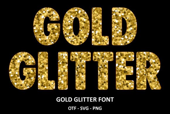 Gold Glitter Font preview 2