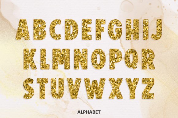 Gold Glitter Font preview 3