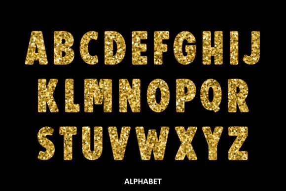 Gold Glitter Font preview 4