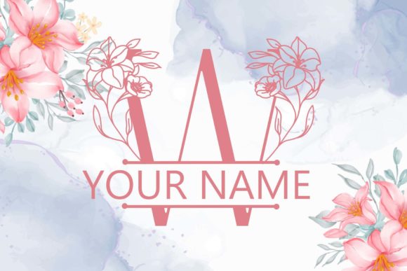Gorgeous Floral Line Monogram Font preview 2