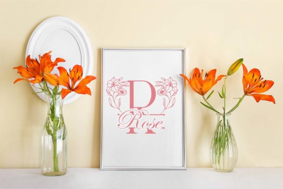 Gorgeous Floral Line Monogram Font preview 3