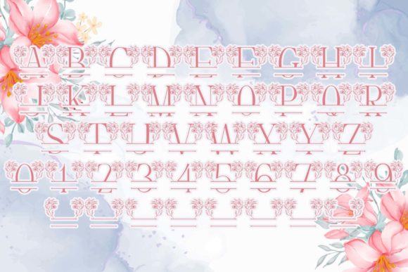 Gorgeous Floral Line Monogram Font preview 4