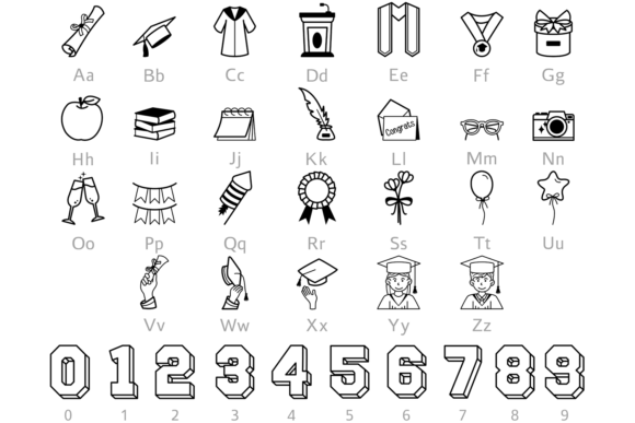 Graduation Doodle Font preview 2
