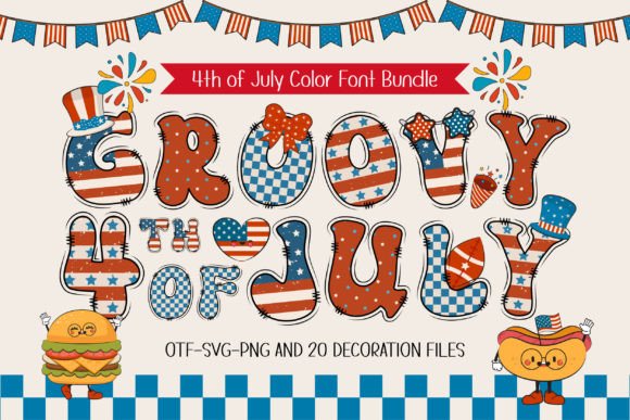 Groovy 4th of July Font