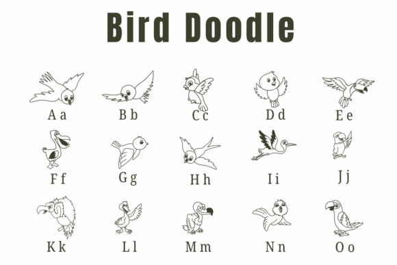 Bird Doodle Font preview 2