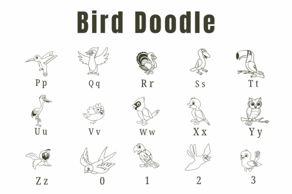 Bird Doodle Font preview 3