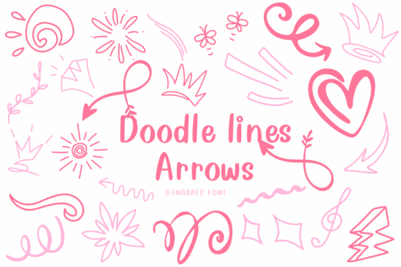 Doodle Lines Arrows Font