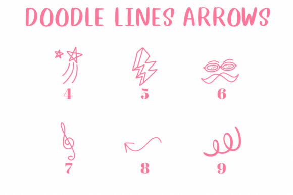Doodle Lines Arrows Font preview 4