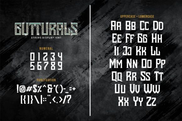 Gutturals Font preview 2