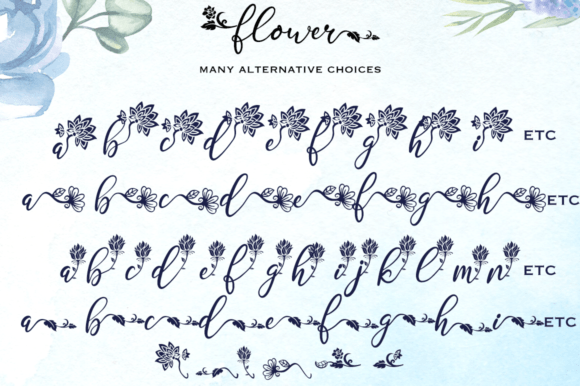 Hallo Flower Font preview 2