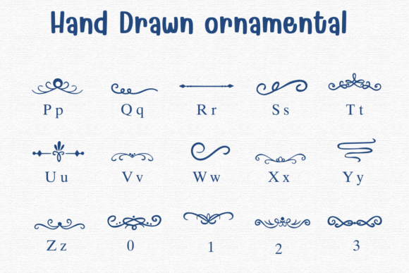 Hand Drawn Ornamental Font preview 3