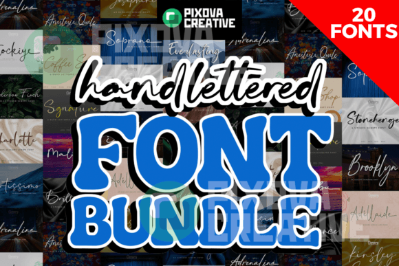 Hand-lettered 20 Brush Bundle Font preview 3