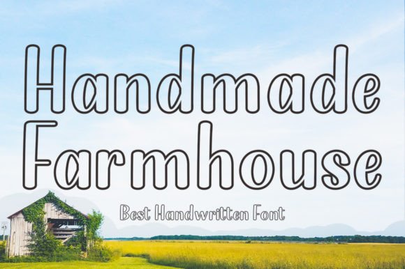Handmade Farmhouse Outline Font