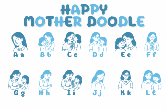 Happy Mother Doodle Font preview 2