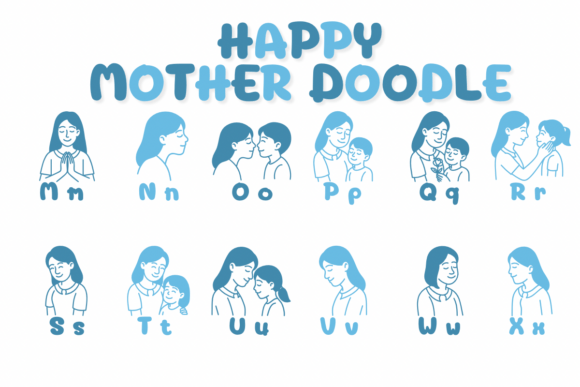 Happy Mother Doodle Font preview 3