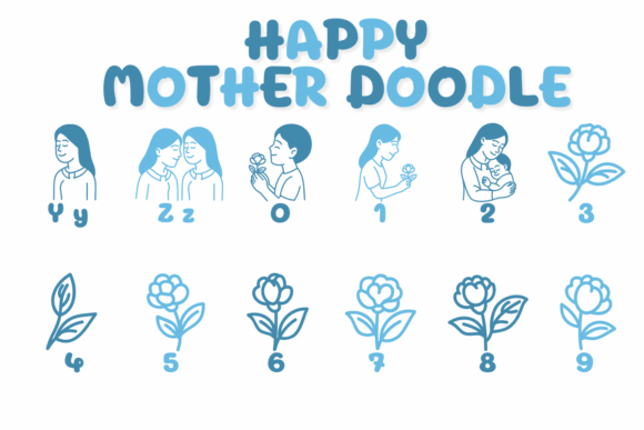Happy Mother Doodle Font preview 4