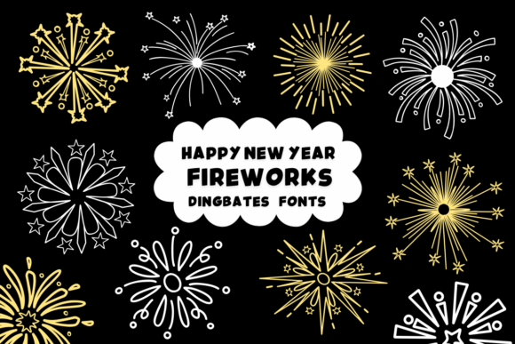 Happy New Year Fireworks Font preview 2