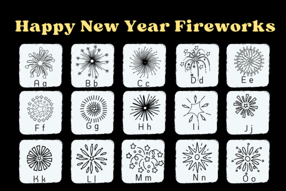 Happy New Year Fireworks Font preview 3