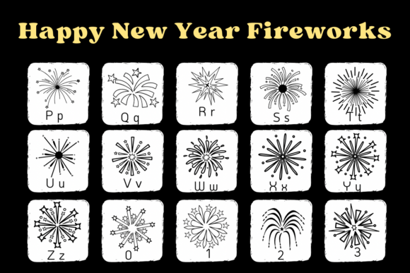 Happy New Year Fireworks Font preview 4