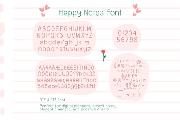 Happy Notes Font preview 2
