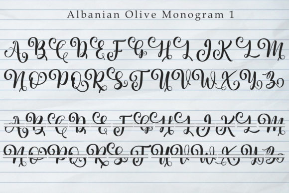 Albanian Olive Monogram Font preview 4