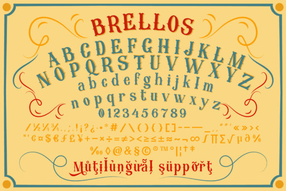 Brellos Font preview 2