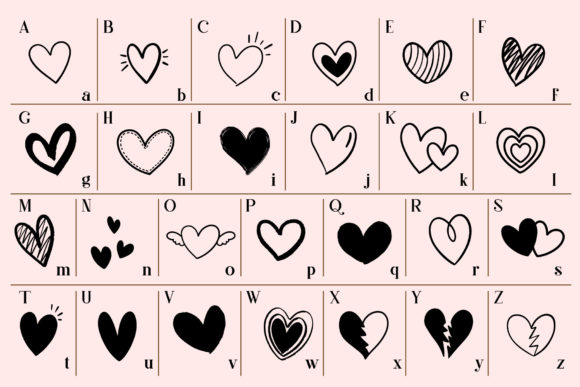 Heart Font preview 3