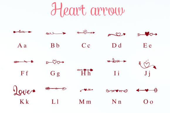 Heart Arrow Font preview 2