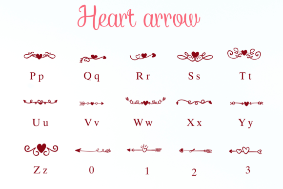 Heart Arrow Font preview 3