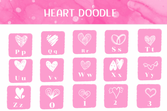 Heart Doodle Font preview 3