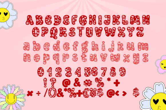 Heart Flower Font preview 2
